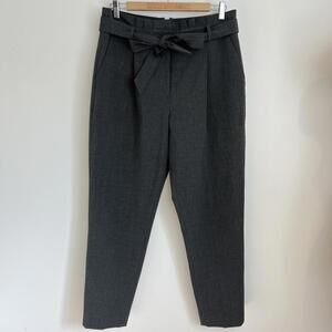 RW&CO Women's 8 Gray Black Dress Pants Trousers Stretch Ankle Length Bow Work